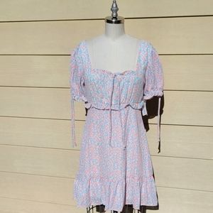 City Vibe shirt sleeve mini A-line floral dress